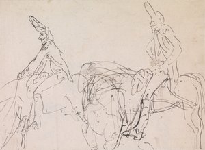 To undersøgelser af en fransk kavalerist. af Thomas Rowlandson